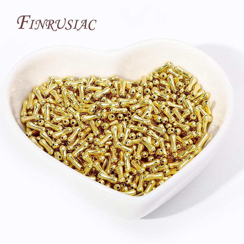 18K Gold Plated Metal Tube Spacer Beads,Silver Plated Separators For Beads,Jewelry Making DIY Accessories Bulk Beads Wholesale