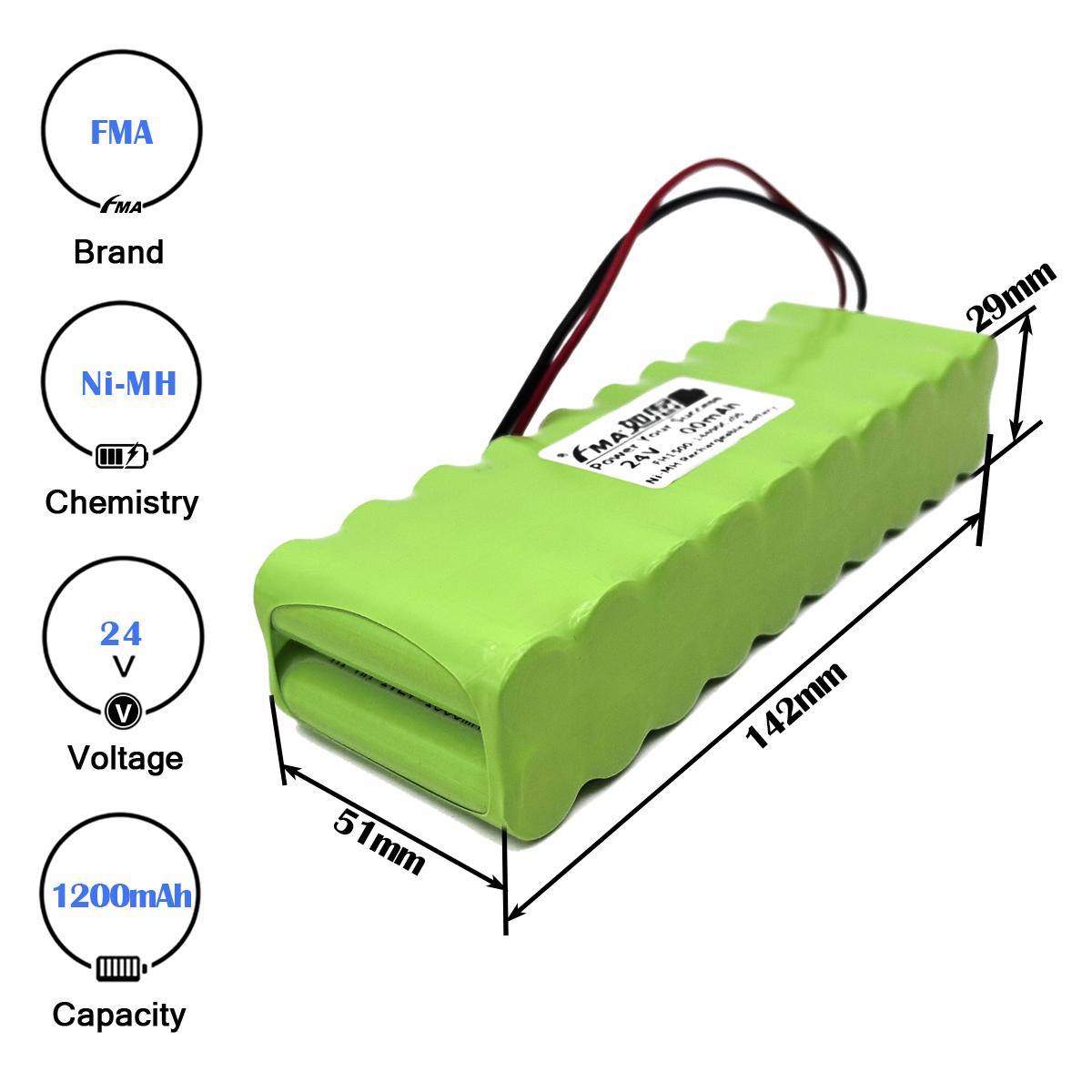 Gate Opener Motor Battery ADVISEN 24V Ni-MH Rechargeable Battery Capacity 1200/1500/2000mAh Ni-MH 1200mAh