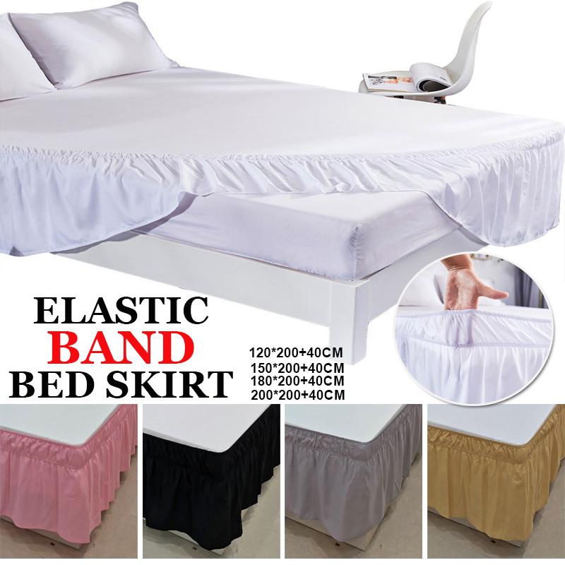 Buy Solid Color Bed Skirt Bedcloths Not Fade Frosted Fabric Bed Skirt