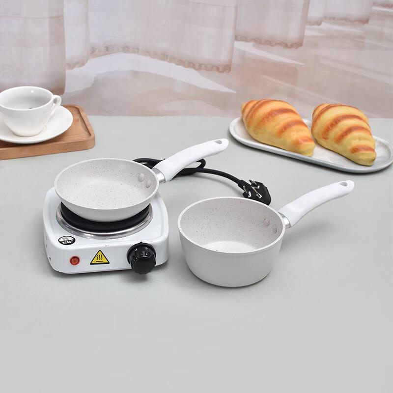 Longhe Mini Flat-Bottom Electric Ceramic Milk Pot and Detachable Frying Pan