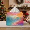 2D Flat 1pc, Tissue Box. Mandala Pattern Napkin Dispenser, Reusable, Daily Desktop Tissue Organizer, Suitable for Kitchen Living Room Bedroom Bathroom