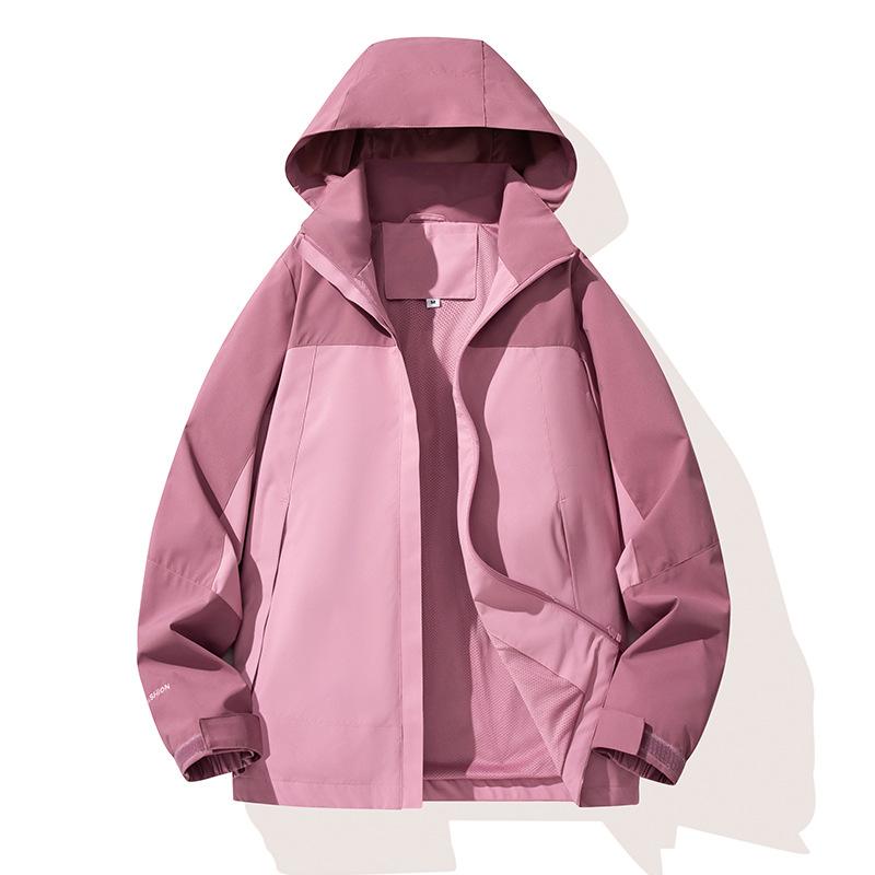 Autumn New Outdoor Windproof Waterproof Jacket Couple Can Detachable Hat Mountaineering Wear Sports Casual Jacket Men