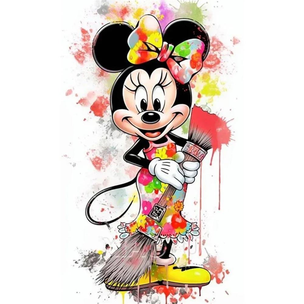 

Disney Diamond Painting Minnie Mouse Graffiti Artist themed Art Painting, Rhinestone 5D Mosaic Handmade DIY Cross stitch Gift Home Decoration Round 20x30cm