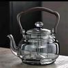 Dampf- und Koch-Doppelnutzung Glas-Teekanne Teeceremonie Teekanne mit Tee-Infuser Filter Holzgriff Zuhause Kungfu Teezubereiter