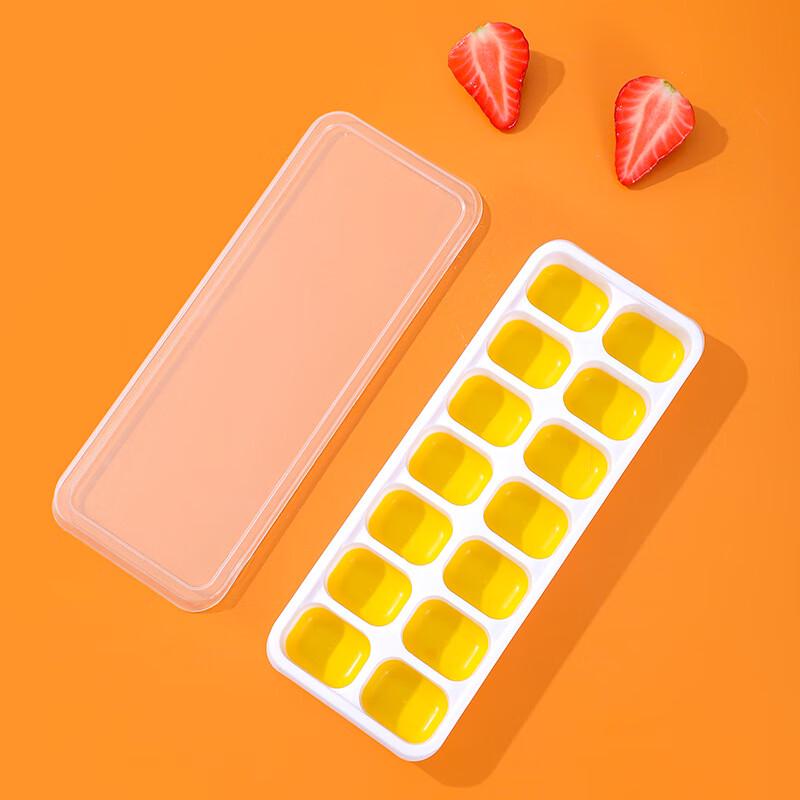 Square Silicone 14-Grid Ice Cube Tray with Lid