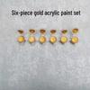 Metallic Acrylic Paint Set (Gold, Silver, Copper) for Clay and Plaster, 3ml, 6-in-1.