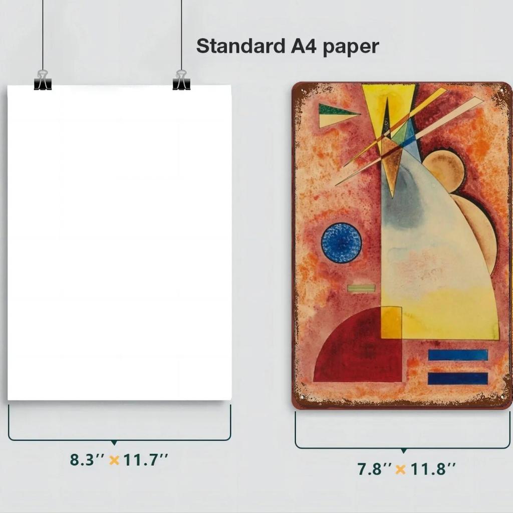 Wassily Metal Signs Kandinsky Geometric Wall Art Posters Decor Modern Abstract Style Tin Signs Picture for Bar Living Room