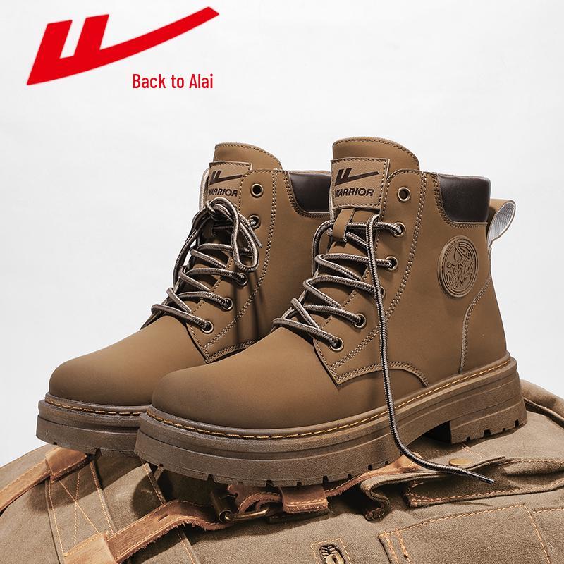 Huili Men s Winter High-Top Martin Boots, Thickened Warm Velvet, Big Yellow Snow Cotton Shoes 35