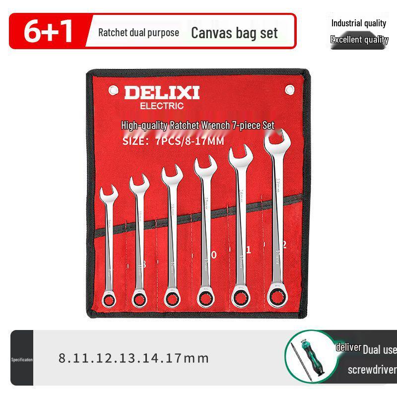 Adjustable Ratchet & Open-End Wrench Tool Set