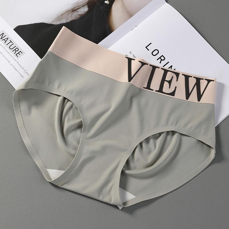 

Бесшовные трусики, женские трусы со средней талией, сексуальное женское белье, женское нижнее белье, спортивные трусы, мягкие трусики из ледяного шелка без следов L серый