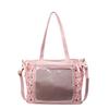Ribbon woven large-capacity women's second-dimensional bag women's large-capacity soft-sided transparent pvc shoulder bag