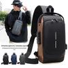 Sac bandoulière en tissu Oxford pour homme avec serrure à combinaison et port USB