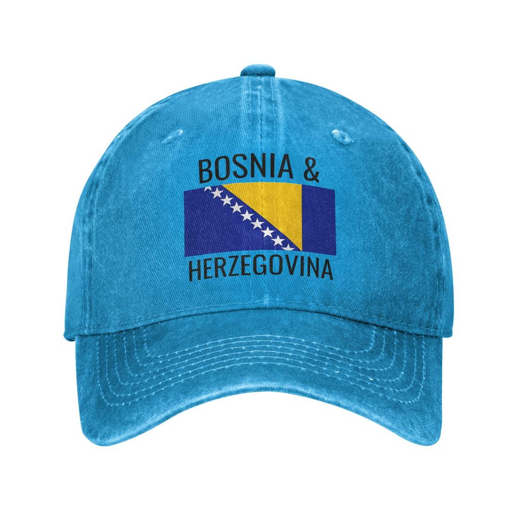 Vintage Bosnia and Herzegovina Flag Baseball Caps for Unisex Women Distressed Denim Snapback Hat Activities Adjustable Fit Hats Cap