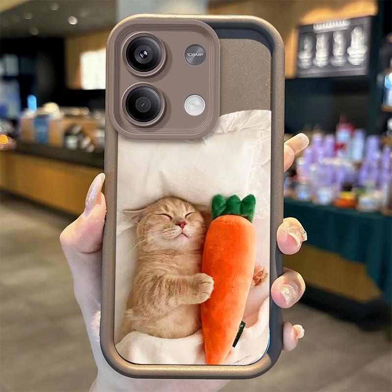 Funny Cute Cat Phone Case For Redmi Note 13 12 Pro Plus Note 13 12 11 10 9 Pro 14C 12C 10C 9C A3 A2 A1 Silicone Shockproof Cover