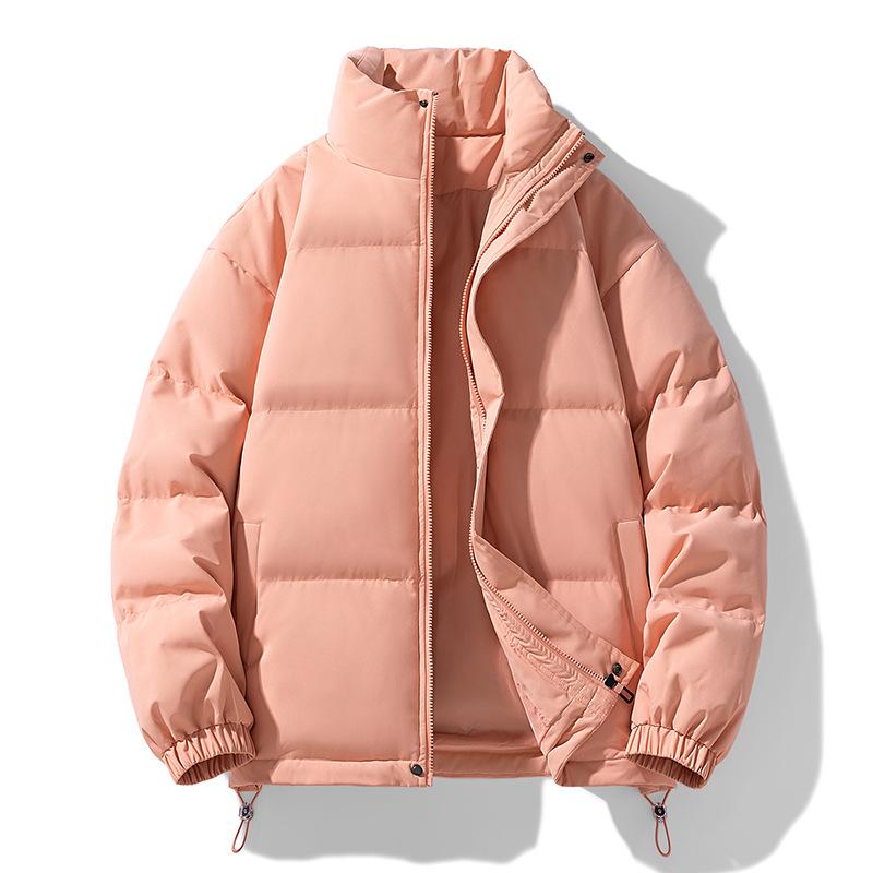 Stehkragen Baumwollkleidung Herren und Damen Abschnitt Winter Verdickt Locker Baumwolljacke Paarmodelle Einfarbig Brotkleidung Baumwollmantel