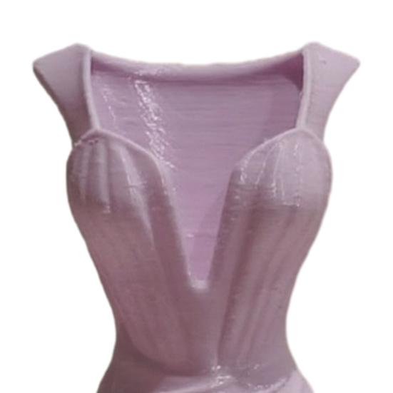 Mermaid Dress Vase Evening Vase, Elegant 3D Printed Lightweight Plastic Decorative for Home Table Shelf Decor