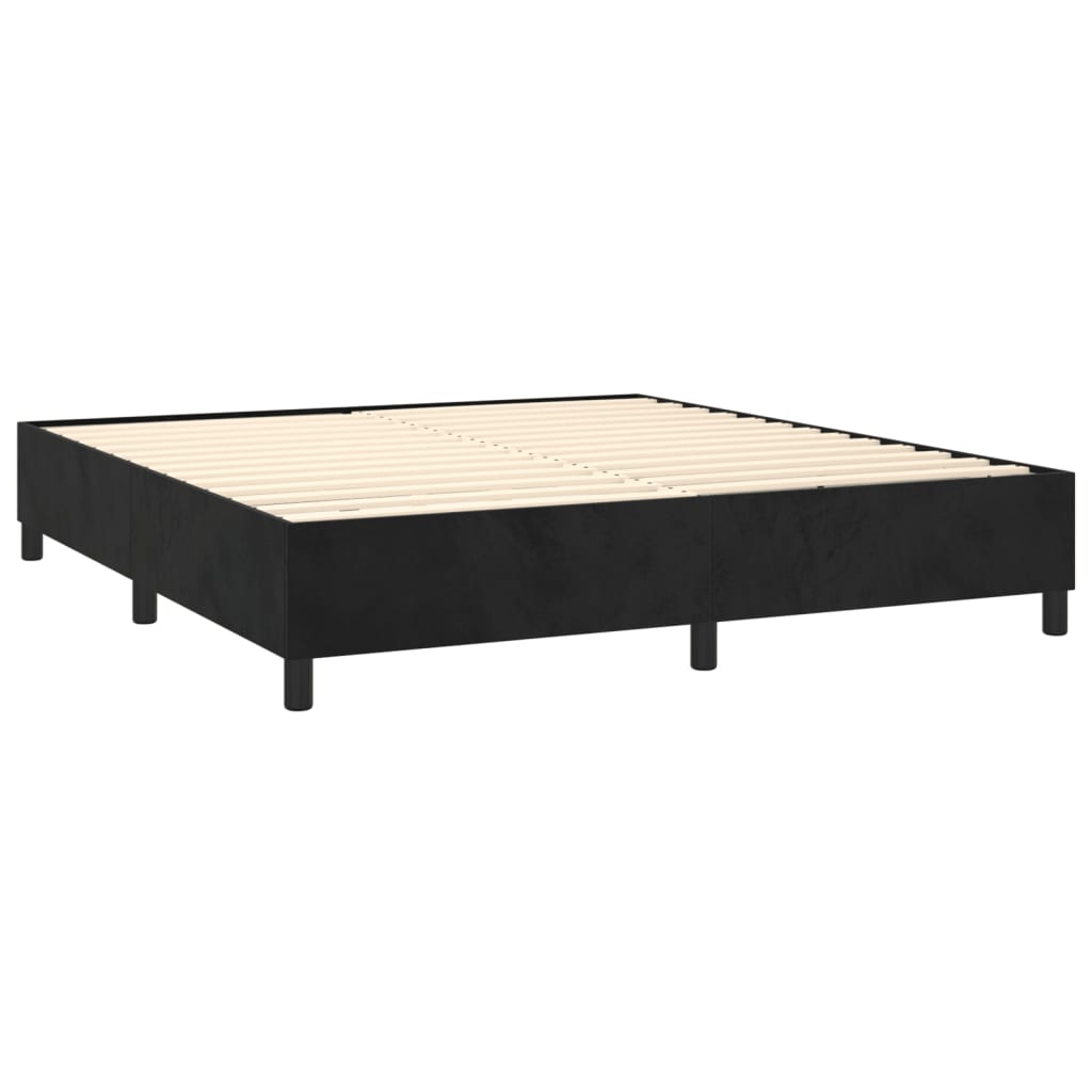 Box Spring Bed with Mattress Black 160 x 200 cm Velvet