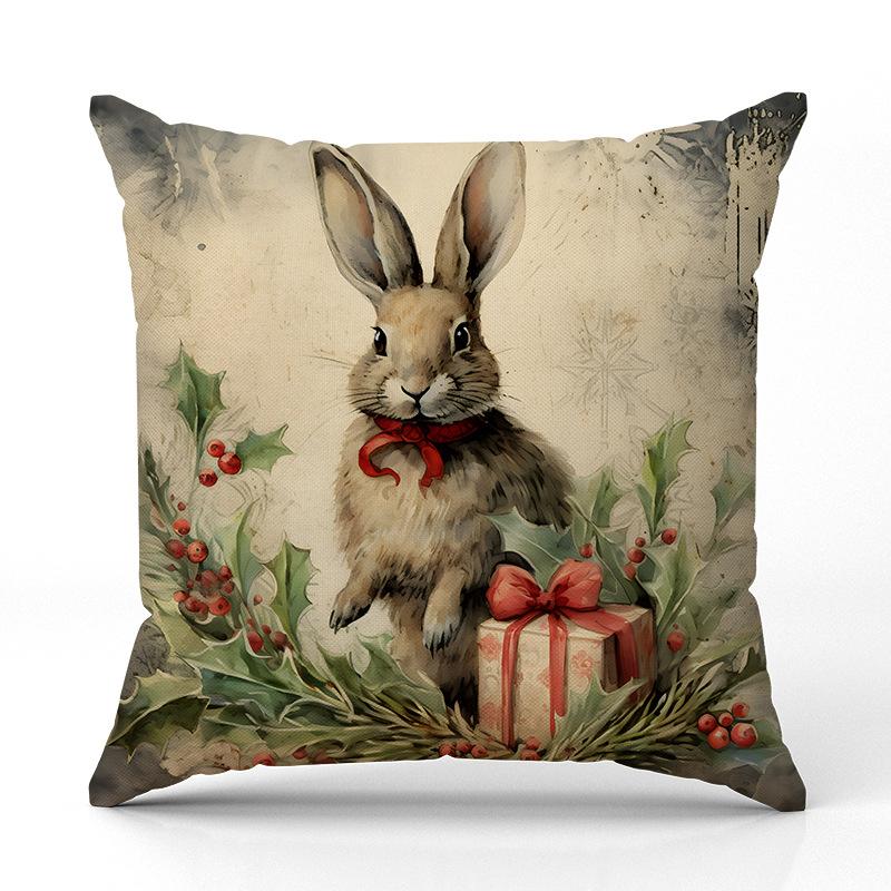 Christmas Snowman Print Pillow Case New Home Sofa Cushion Indoor Versatile Cushion Cushion