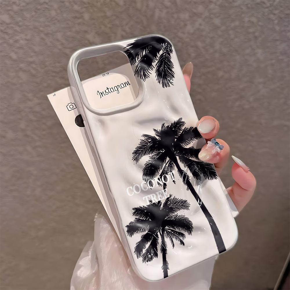 For Iphone 11 Pro Max Case Black Coconut Tree Protective Cover For Iphone 15 14 17 Plus 13 Air 12 16 Cover Funda