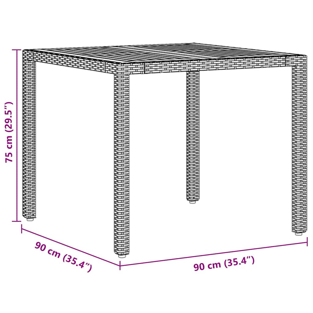 Garden Dining Set 3 Pcs Beige Poly Rattan