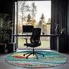 Christmas Santa Claus Printed Round Rug Carpet Chair Rug Area Rug Entryway Doormats,for Office Chair Living Room Bedroom Kitchen Room.