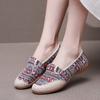 2025 Frühling und Sommer alte Peking Stoffschuhe Damen flache Absätze, ethnischer Stil, flacher Ausschnitt, Mittelalter und ältere Menschen mit einem Fuß, fauler Mot