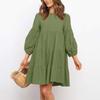 Women's  Sleeve Long Sleeve Patchwork Loose Swing Dress