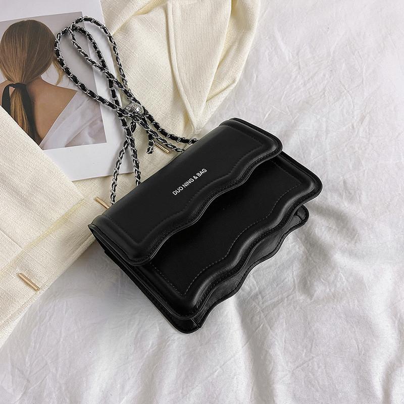 Street Trend Ladies Handbag 2023 Spring New Korean Style Simple Casual Underarm Shoulder Bag Fashion Diagonal Small Square Bag чёрный