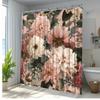 1Pc Elegant Floral Shower Curtain For Bathroom Decor - Blooming Flowers Design, Polyester Fabric, Machine Washable, 180X200Cm