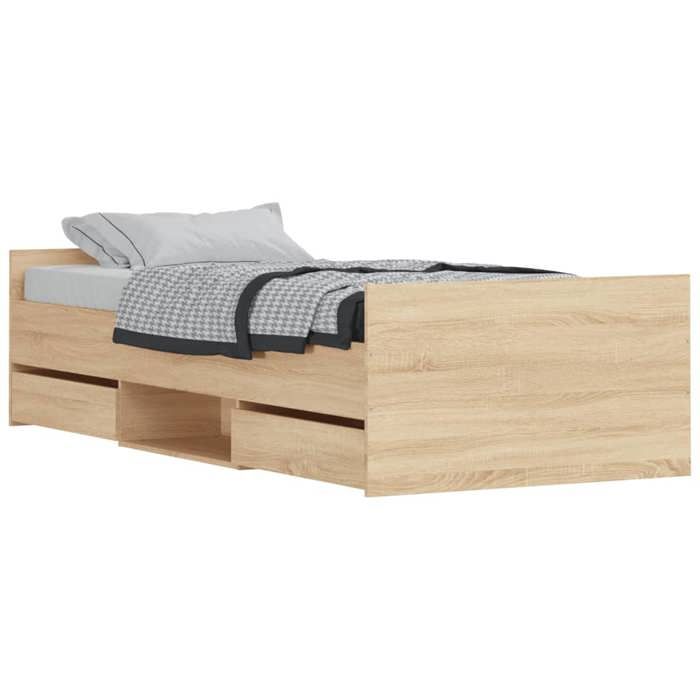 VidaXL Bed Frames Headboard and Footboard Sonoma Oak 90x190 Cm 3203812