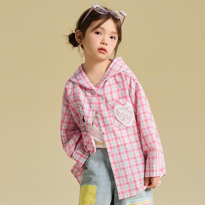 Hello Kitty Girls' Plaid Hooded Spring Jacket - 1 Piece