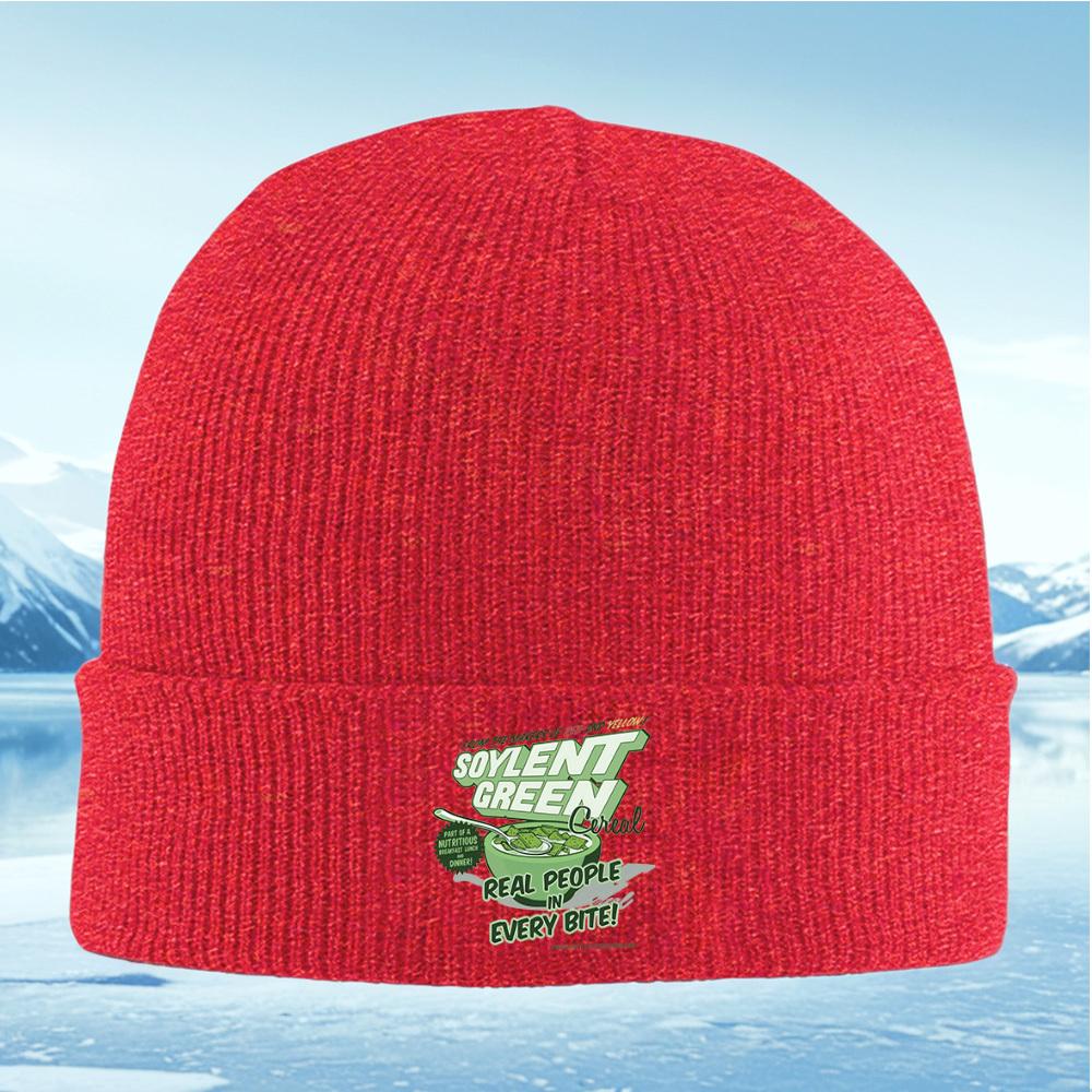 

Green cerealspoonpeople in bite Men Women Unisex Knitted Hat Beanie Pullover Cap Winter Thermal Warm Christmas Outdoor Cyclin