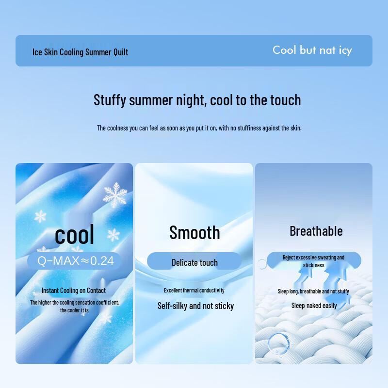 HLA Antibacterial Machine Washable Ice Silk Summer Quilt