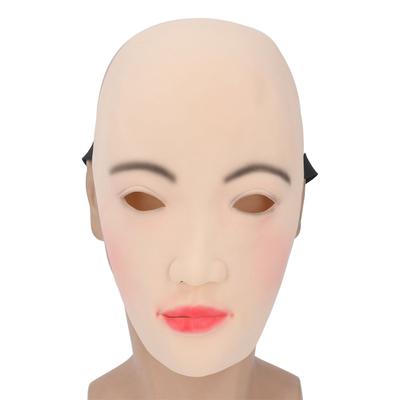 Poloviční obličej Latexový Ženský Obličej Realistický Měkký Pružný Otvory pro Oči Latexový Lidský Ženský Obličej pro Cosplay Párty Crossdressing