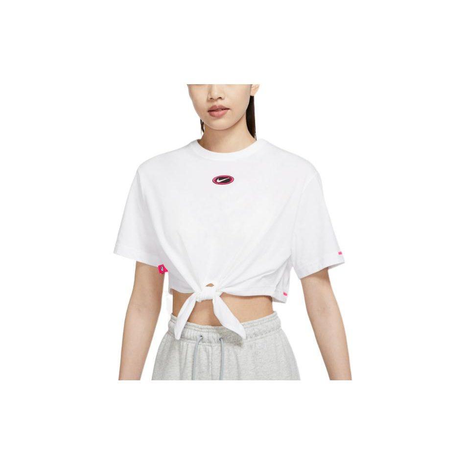 Nike Crop Tops Women's White Crew Neck Moderate DX6292-100