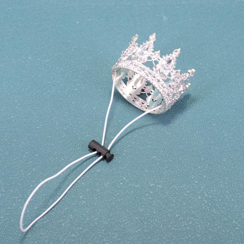 

Новая Корона для питомца из сплава со стразами, регулируемый шнурок, золотая/серебряная сверкающая диадема, гальванизированные головные уборы для собак и кошек