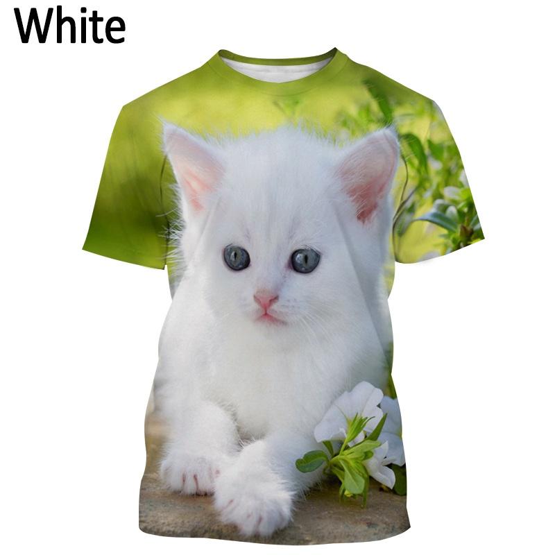 2022 Men And Women Street Art Cool Short-Sleeved All-Match Tops Cat Latest 3D Printing T-shirt Fashion Casual Cute Style