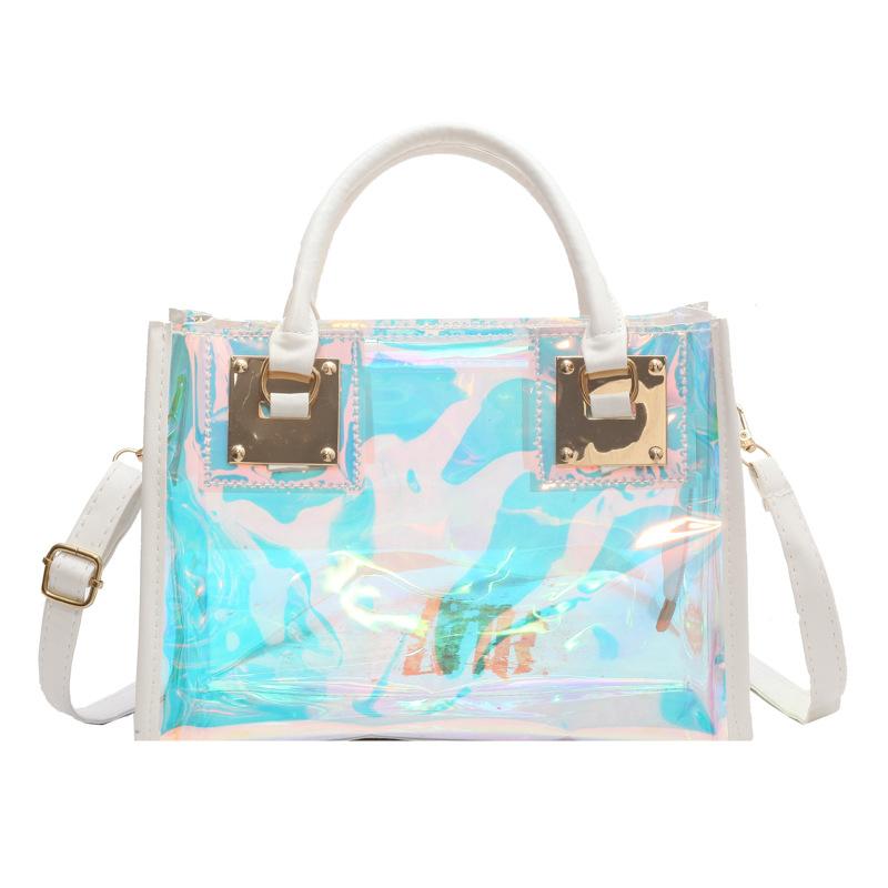 Fashion bag summer jelly transparent bag pvc handbag fashion women's bag shoulder messenger bag transparent bag