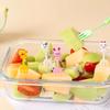 10pcs-Animal Cute Fruit Fork Mini Cartoon Kids Snack Cake Dessert Food Pick Toothpick Bento Lunches Party Decor Random Color