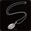 ZIYMU Virgin Mary Miraculous Medal Pendant Necklace with Venetian Chain, 50cm, Silver, Men's, Zm-p-051