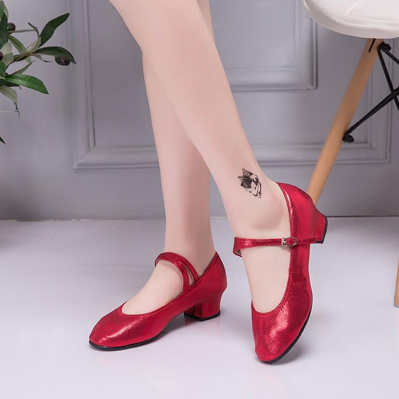 New Square Dance Shoes Spring and Summer Ballroom Dance Shoes Women's Soft-soled Practice Ethnic, Outdoor Dance Shoes Latin 2025