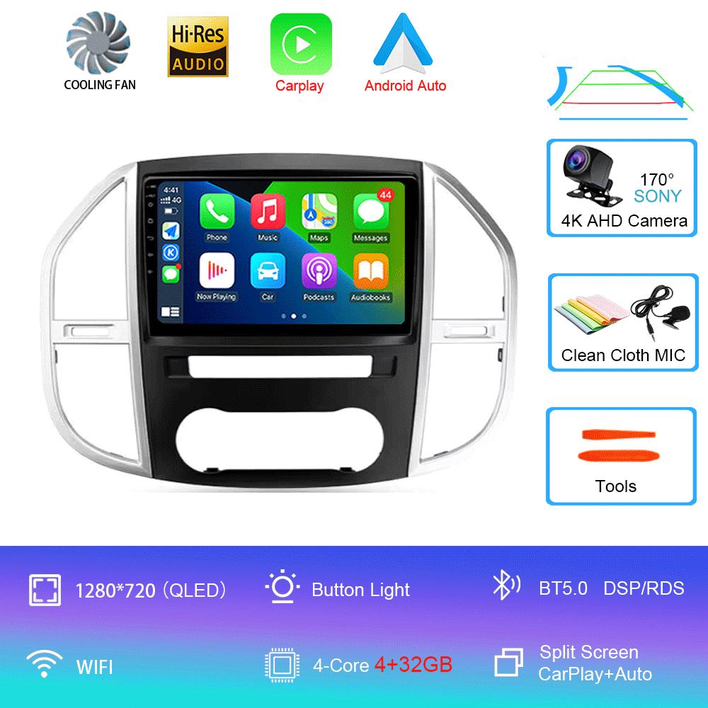 

Для Mercedes Benz Vito 3 W447 2014 2015 - 2020 Автомобильное радио Android 14 Carplay Навигация GPS Мультимедийный проигрыватель WiFi+4G Авто стерео