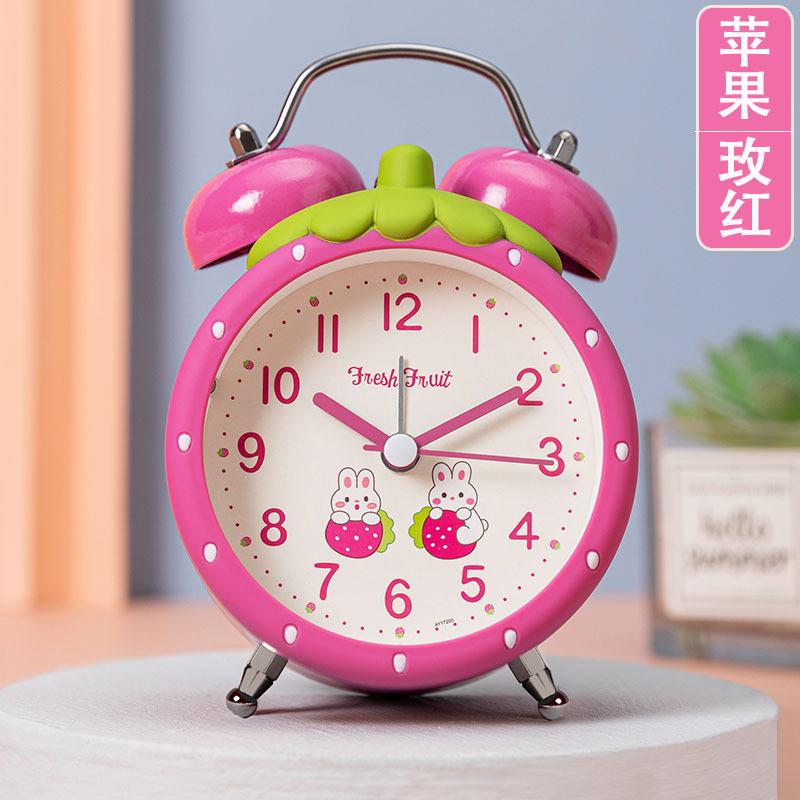 

Большой колокольчик Клубника Креативный сонный будильник с ночником для детей и студентов Простые и бесшумные прикроватные часы