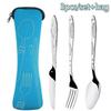 Portable Picnic Set Tableware Stainless Steel Western Style Steak Knife Fork Spoon Complete Set Of Tableware Portable Dinner Bag