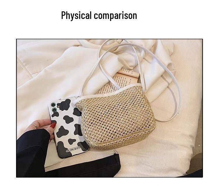 2025 Mini Pastoral Style Woven Crossbody Bag - Fresh Summer Knit Square Design