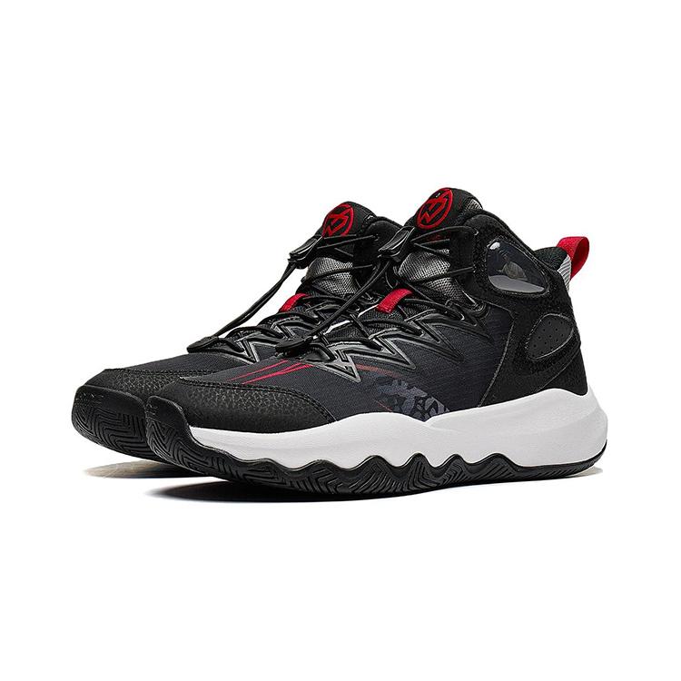 Li Ning Primary 3.0 V2 Comfortable Shock Absorption Mid-Top Kids Basketball Shoes Kids Sneaker Black YKBT074-9