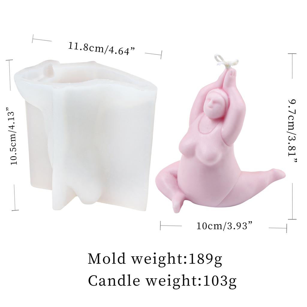3D Damenkörperform Kerzenform Yogapose für handgemachte Seife Epoxidharz Polymer Clay DIY Duftgips Epoxidharz