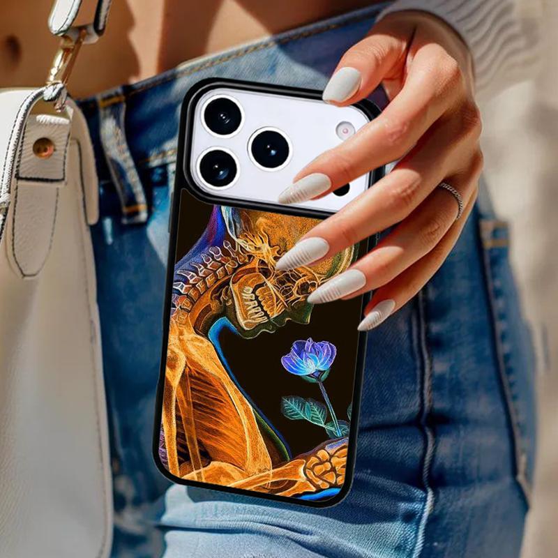 Skeleton X-Ray Phone Case For iPhone 17 Air 14 15 13 12 Max Cover For Apple 16e 11 Pro Max Plus Coque