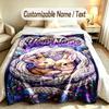 Easter Bunny Theme Soft Blanket Personalized Custom Name Text Print Warm Blanket Home Sofa Bedroom Decor