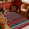 Ethnic Style Geometric Living Room Carpet Boho Decoration Home Retro Washable Rug Bedroom Lounge Foldable Non-slip Floor Mat